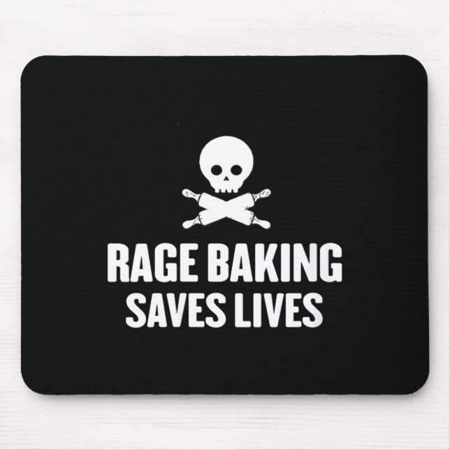 Womens Rage Baking Saves Live Skull Funny Baker Co Mouse Pad (Front)
