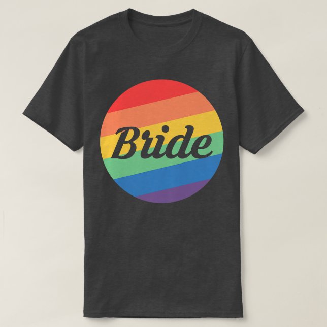 Womens Rainbow Colors Bride LGBT Premium  T-Shirt (Design Front)