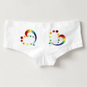 Womens Rainbow Heart Love Boy Shorts Underwear (Back)