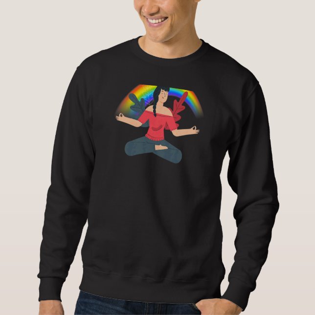 Womens Rainbow Purple Yoga Sweatshirt (Front)