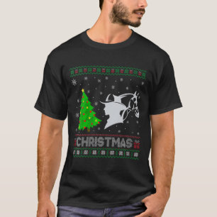 Womens Rancher Xmas Tree Lighting Ugly Christmas S T-Shirt