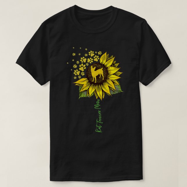 Womens Rat Terrier Mom Sunflower Rat Terrier Lover T-Shirt (Design Front)
