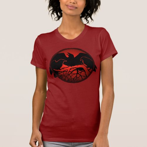 Womens Raven Art Shirts Ladies Crow  Raven Tops