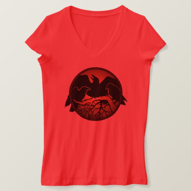 Women's Raven Shirt Native Raven Art Lady's Shirt (Design Front)