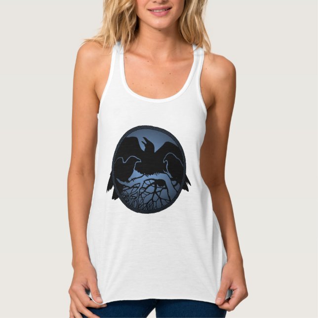 Women's Raven Tank Top Native Raven Art Lady's Top (Front)