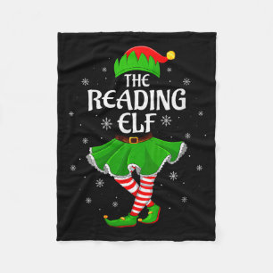 Womens Reading Elf Christmas Family Girls Women El Fleece Blanket