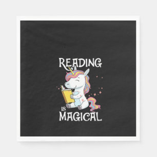 Womens Reading Is Magical Cute Book Lovers Nerds U Napkins