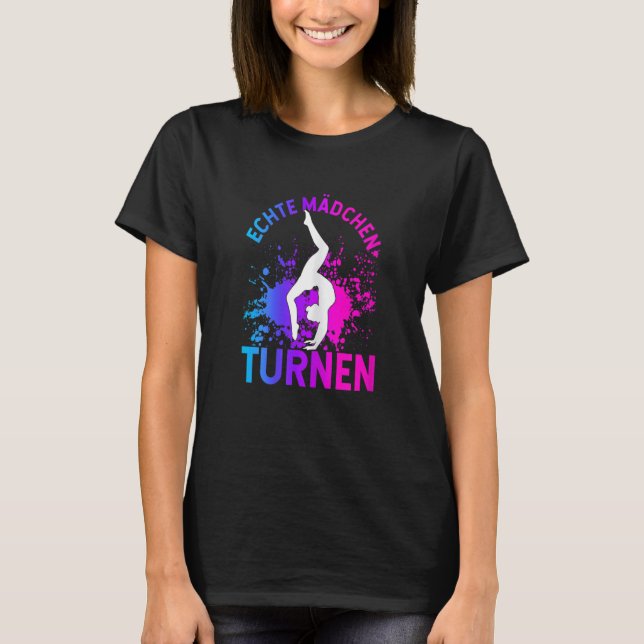 Womens Real girls gymnastics gymnsatics sports clu T-Shirt (Front)