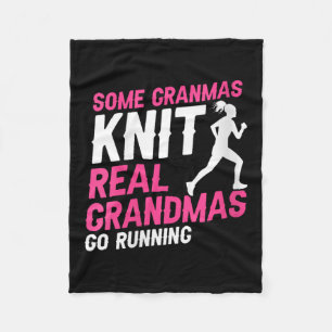 Womens Real Grandmas Who Run Funny Athletic Senior Fleece Blanket