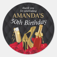 Womens Red and Gold Birthday