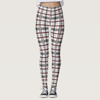 Women's Red/Black/White Plaid Leggings