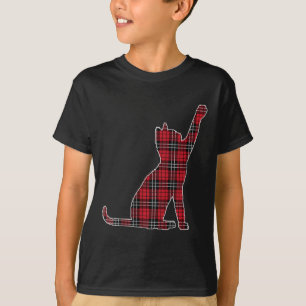 Womens Red Buffalo Plaid Cat Matching Family Chris T-Shirt