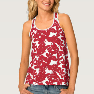 Womens Red Floral Tank Top