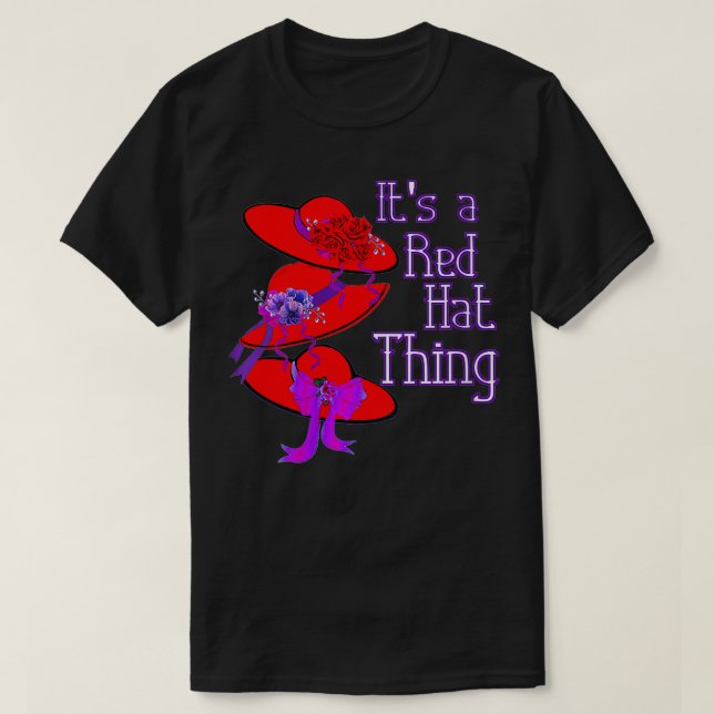 Womens Red Hat Its a Red Hat Gift VNeck  T-Shirt (Design Front)