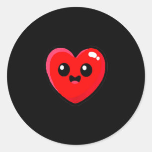 Women's Red Heart Funny Cute Design For Men Women  Classic Round Sticker