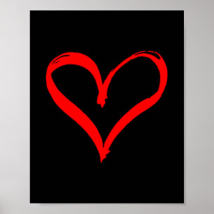 Women's Red Heart Funny Cute Design For Men Women  Poster