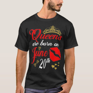 Womens Red Lips Queens are Born on June 20th Gemin T-Shirt