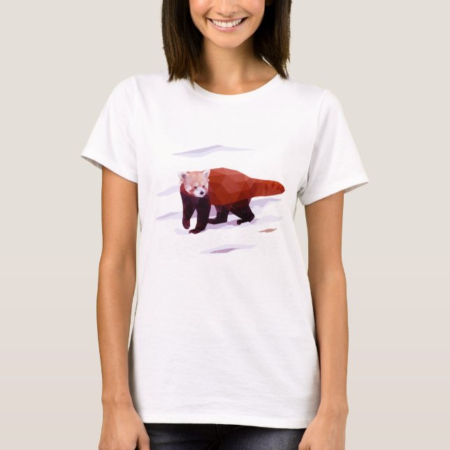 Womens Red Panda Polygon T-Shirt (Front)