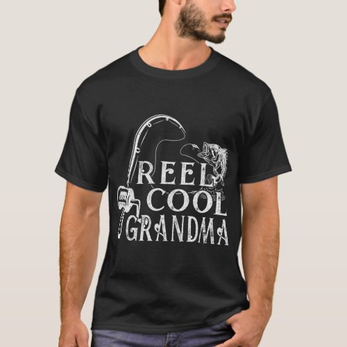 Womens Reel Cool Grandma Fishing Vintage Retro Mot T_Shirt