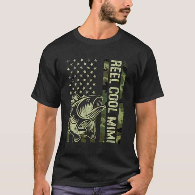 Womens Reel Cool Mimi Camouflage American Flag Mot T-Shirt (Front)