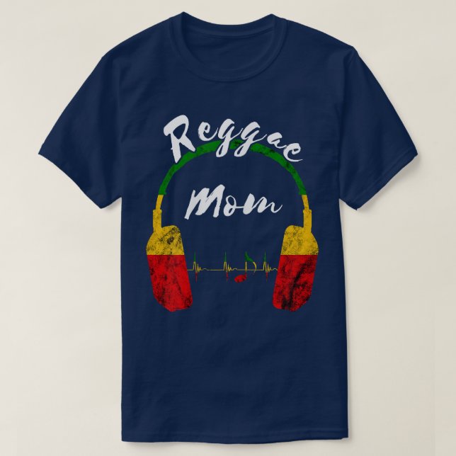 Womens Reggae Mom Rastafari Roots Music Headphones T-Shirt (Design Front)