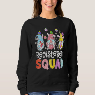 Womens Registered Squad Bunny Gnome Eggs Hunting N Sweatshirt