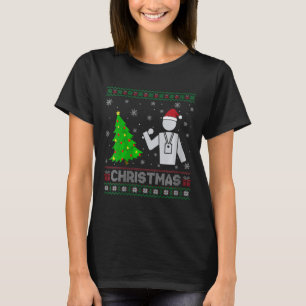 Womens Reporter Xmas Tree Lighting Ugly Christmas T-Shirt