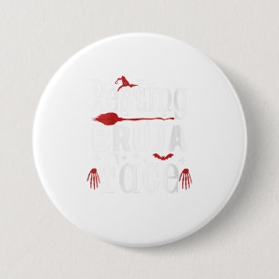Womens Resting Bruja Face Bad and Bruja Funn Button