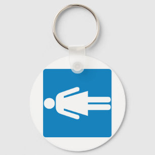Women's Restroom Highway Sign Keychain