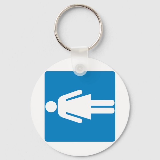 Women's Restroom Highway Sign Keychain (Front)