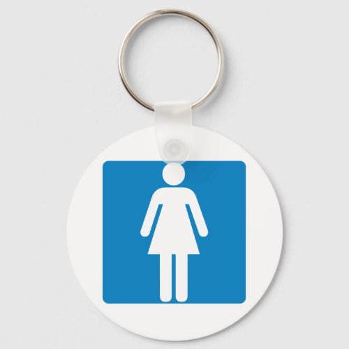 Womens Restroom Highway Sign Keychain