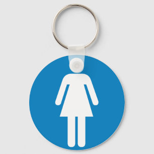 Women's Restroom Highway Sign Keychain