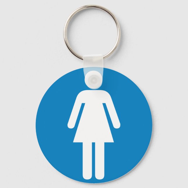 Women's Restroom Highway Sign Keychain (Front)