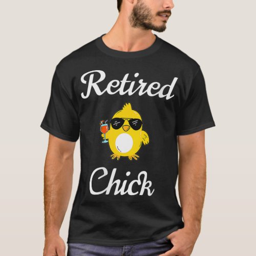 Womens Retired Chick Funny Retirement Party VNeck  T_Shirt