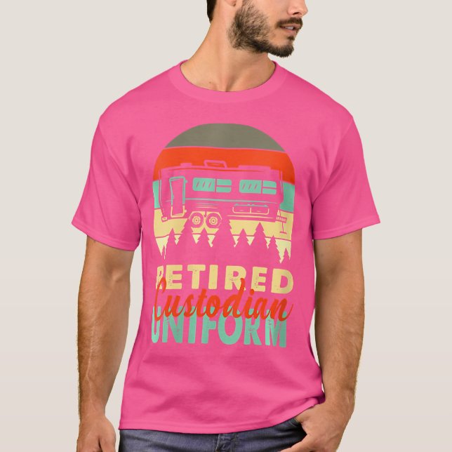 Womens Retired Custodian Uniform Rv Camping Retire T-Shirt (Front)