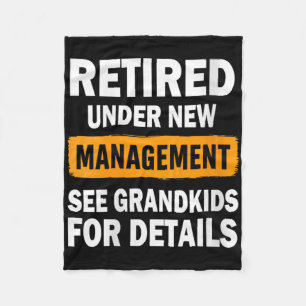 Womens Retired Under New Management See Grandkids Fleece Blanket