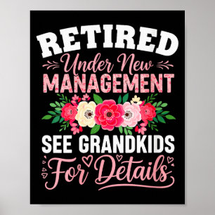 Womens Retired Under New Management See Grandkids  Poster
