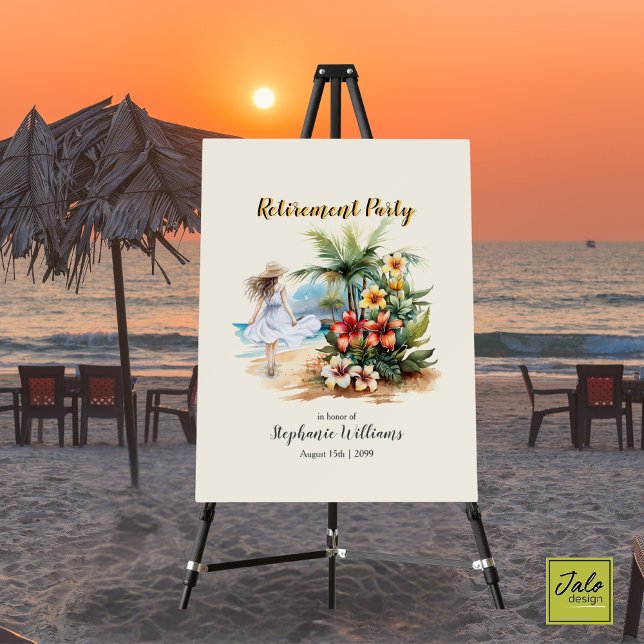 Women's Retirement Beach Aloha Flowers Party Foam Board (Creator Uploaded)