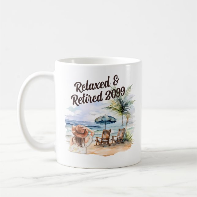Women's Retirement Beach Chair  Coffee Mug (Left)