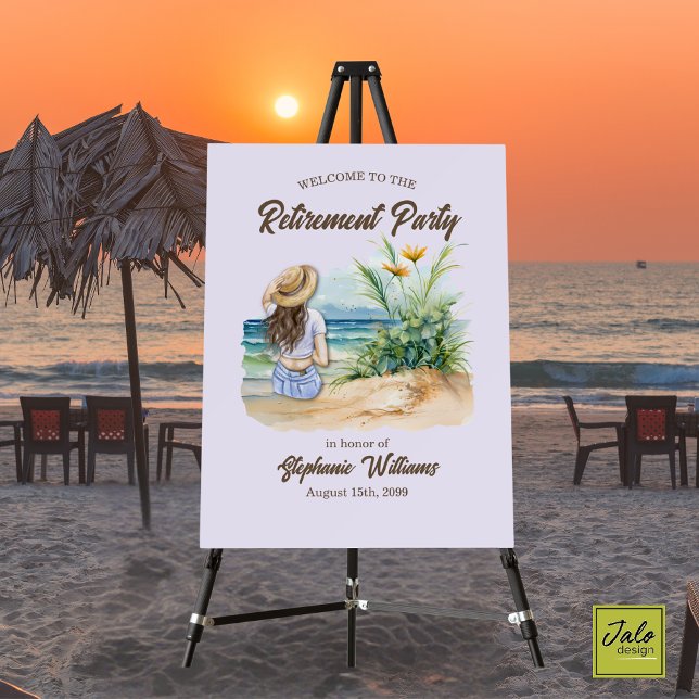 Women's Retirement Beach Theme Elegant Woman Foam Board (Creator Uploaded)