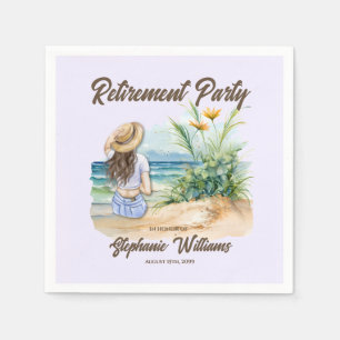Women's Retirement Beach Theme Elegant Woman Napkins