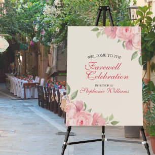Women's Retirement Farewell Floral Elegant Rose Foam Board
