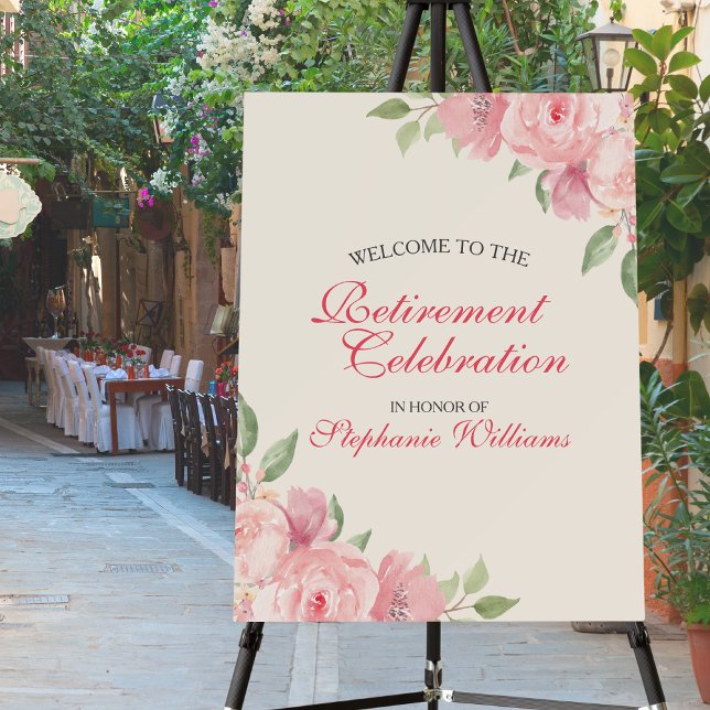 Women's Retirement Floral Elegant Rose  Foam Board (Creator Uploaded)