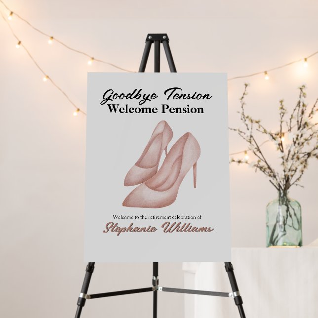 Women's Retirement Goodbye Tension Office Heels Foam Board (In Situ (Stand))
