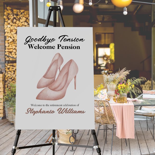 Women's Retirement Goodbye Tension Office Heels Foam Board (Creator Uploaded)