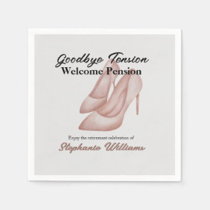 Women's Retirement Goodbye Tension Office Heels Napkins