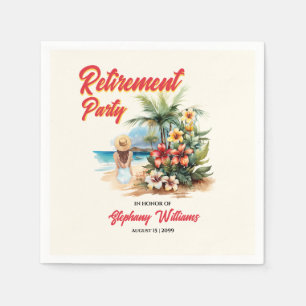 Women's Retirement Party Beach Aloha Woman  Napkins