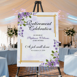 Womens Retirement Party Floral Classic Elegant Foam Board