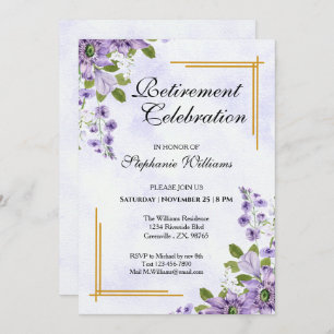 Womens Retirement Party Floral Classic Elegant Invitation
