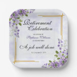 Womens Retirement Party Floral Classic Elegant Paper Plates